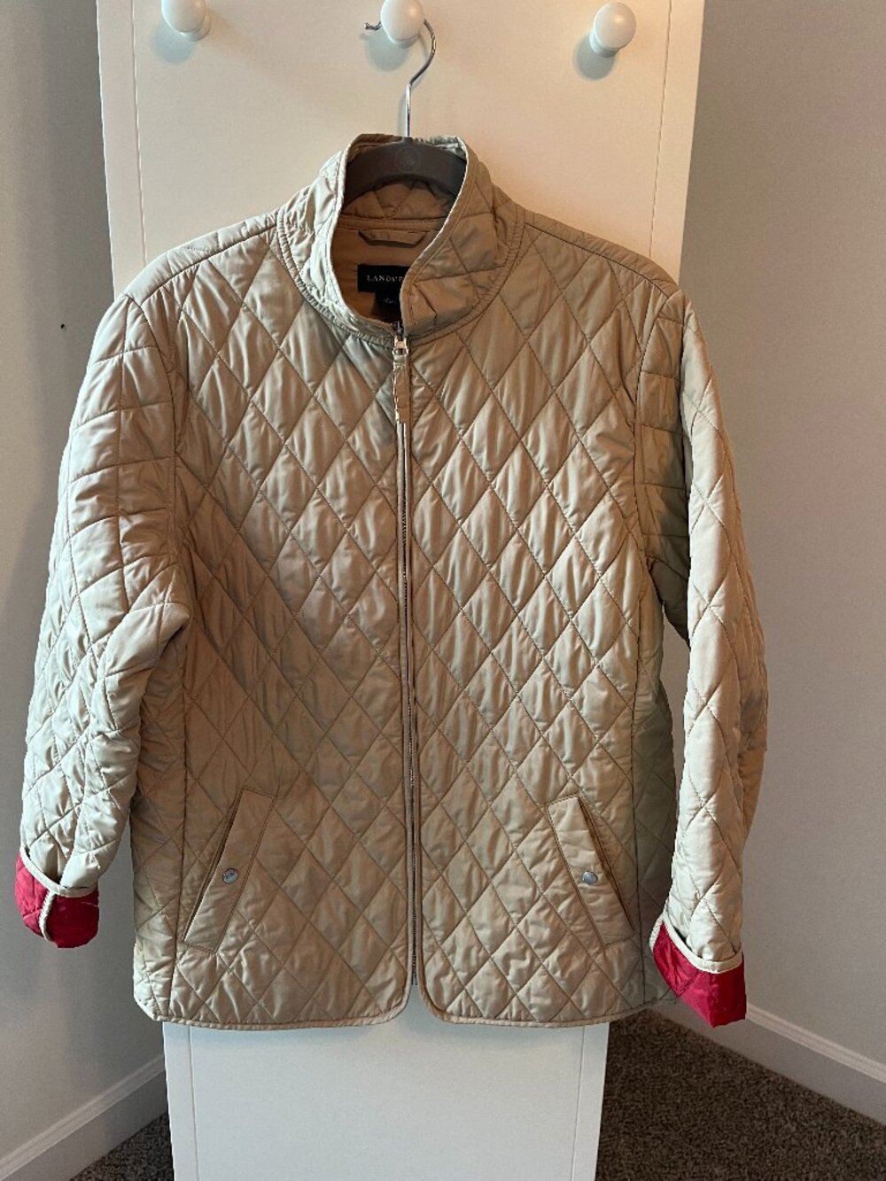 Lands End Quilted Tan Jacket